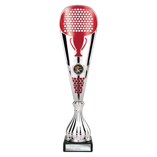 Eclectic Trophy Silver & Red 345mm TR26640B