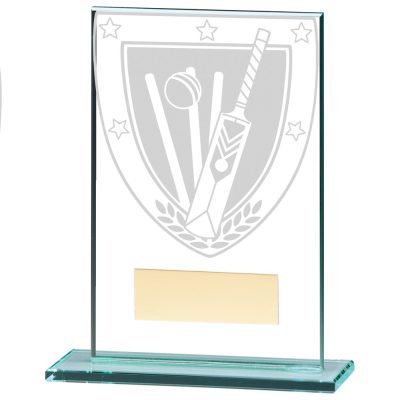 Millennium Cricket Jade Glass Award 125mm CR20372B