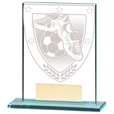 Millennium Football Boot & Ball Jade Glass Award 110mm CR20377A