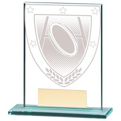 Millennium Rugby Jade Glass Award 110mm CR20389A