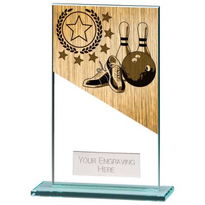 Mustang Ten Pin Bowling Jade Glass Award 140mm CR22221D