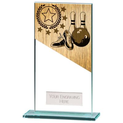 Mustang Ten Pin Bowling Jade Glass Award 160mm CR22221E