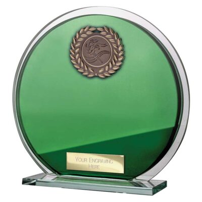 Seismic Multisport Circle Plaque Green & Silver 145mm CR26573C