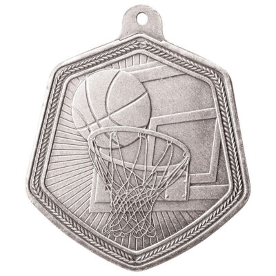 Falcon Basketball Medal Silver 65mm MM22088S