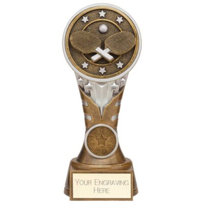 Ikon Tower Table Tennis Award Antique Silver & Gold 175mm PA24086C