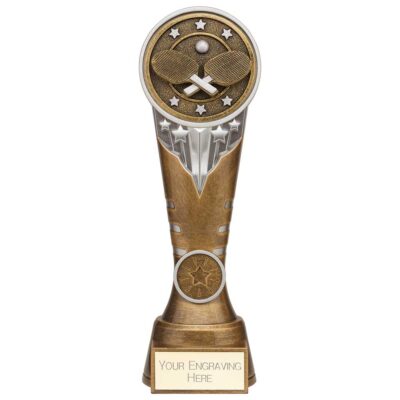 Ikon Tower Table Tennis Award Antique Silver & Gold 225mm PA24086E