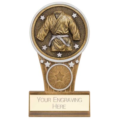 Ikon Tower Martial Arts Award Antique Silver & Gold 125mm PA24232A