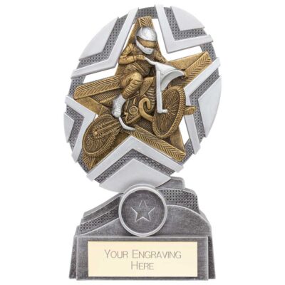 The Stars Motorcross Plaque Award Silver & Gold 170mm PA24245C