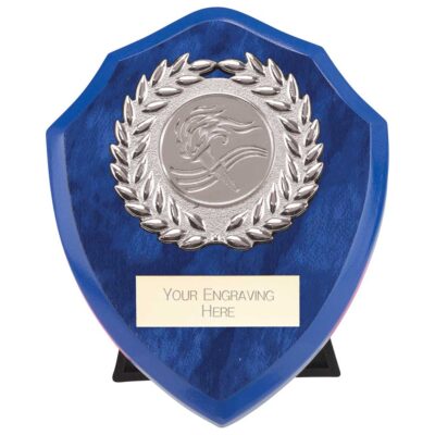 Reward Wreath Shield Azure Blue 100mm PL24569A