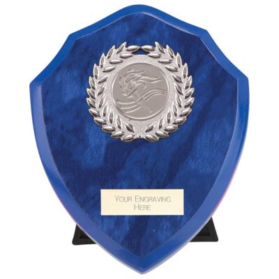 Reward Wreath Shield Azure Blue 125mm PL24569B