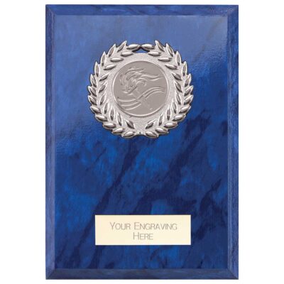Reward Wreath Plaque Azure Blue 125x90mm PL24579C