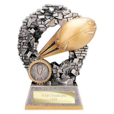 Blast Out Rugby Award Antique Silver & Gold 140mm RF25094B