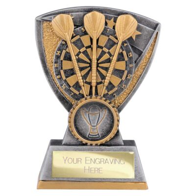 Optimum Darts Resin Award Antique Silver & Gold 120mm RF25127A
