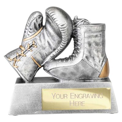Power Boxing Resin Award Antique Silver 120mm RF25135B