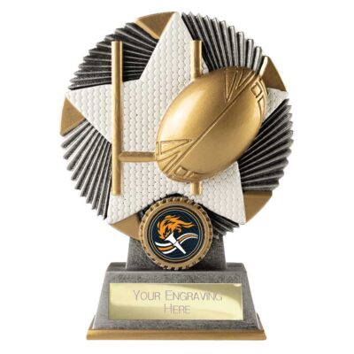 Pulse Star Rugby Award Antique Silver & Gold 150mm RF26018C