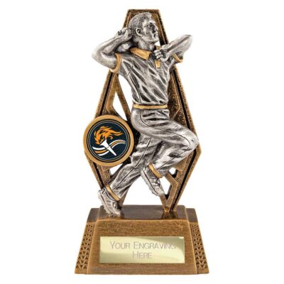 Immense Cricket Bowler Award Antique Gold & Silver 150mm RF26067A