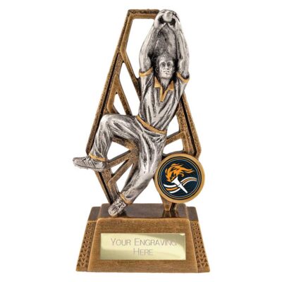 Immense Cricket Fielder Award Antique Gold & Silver 150mm RF26068A