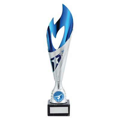 Inferno Plastic Laser Cut Cup Silver & Blue 275mm TR19589B