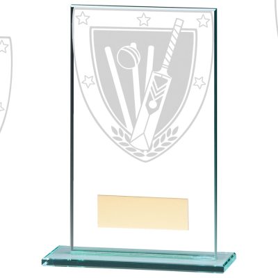 Millennium Cricket Jade Glass Award 140mm CR20372C