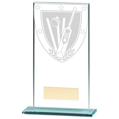 Millennium Cricket Jade Glass Award 160mm CR20372D