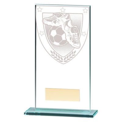 Millennium Football Boot & Ball Jade Glass Award 160mm CR20377D