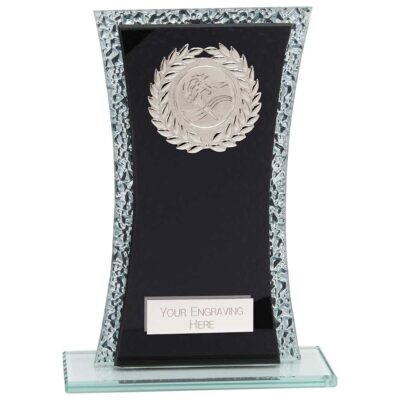 Eternal Multisport Glass Award Black & Cracked Silver 165mm CR24592A