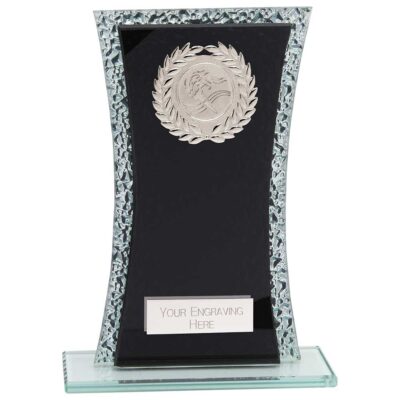 Eternal Multisport Glass Award Black & Cracked Silver 185mm CR24592B