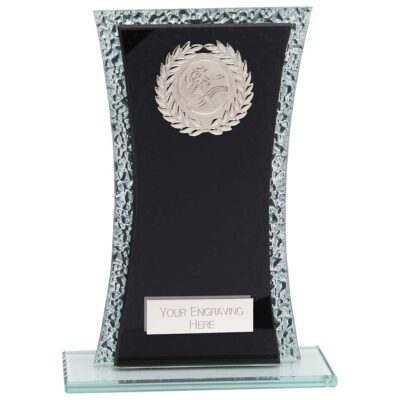 Eternal Multisport Glass Award Black & Cracked Silver 200mm CR24592C