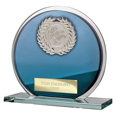 Seismic Multisport Circle Plaque Blue & Silver 105mm CR26572A