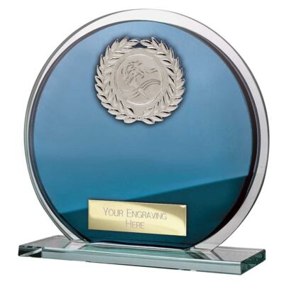 Seismic Multisport Circle Plaque Blue & Silver 125mm CR26572B