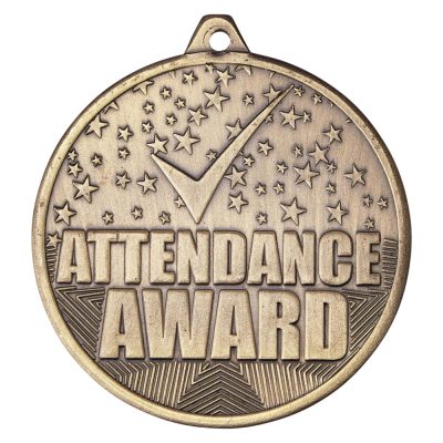 Cascade Attendance Iron Medal Antique Gold 50mm MM19040G