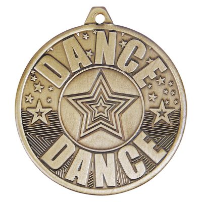 Cascade Dance Iron Medal Antique Gold 50mm MM19041G