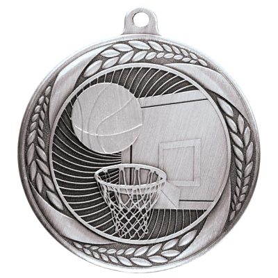 Typhoon Basketball Medal Silver 55mm MM20440S