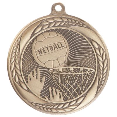 Typhoon Netball Medal Gold 55mm MM20443G
