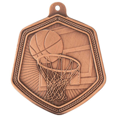 Falcon Basketball Medal Bronze 65mm MM22088B