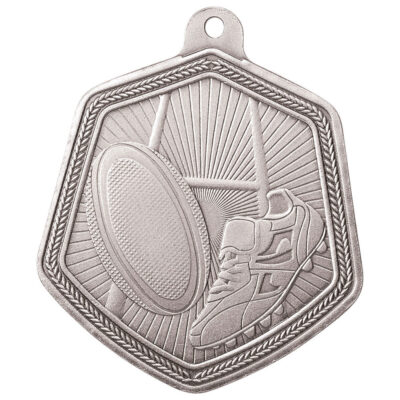 Falcon Rugby Medal Silver 65mm MM22099S