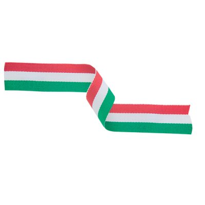 Medal Ribbon Green, White & Red 395x22mm MR15