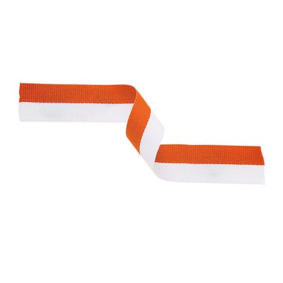 Medal Ribbon Orange & White 395x22mm MR30