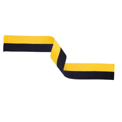 Medal Ribbon Black & Yellow 395x22mm MR32