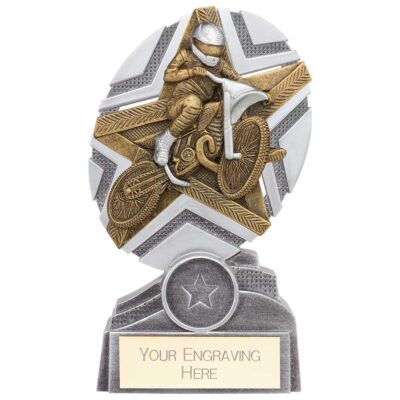 The Stars Motorcross Plaque Award Silver & Gold 150mm PA24245B