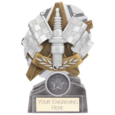 The Stars Motorsport Spark Plaque Award Silver & Gold 130mm PA24247A
