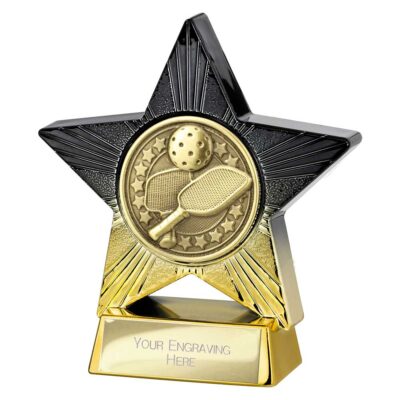 Superstar Pickleball Award Black & Gold 110mm PA25072A