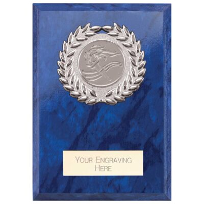 Reward Wreath Plaque Azure Blue 100x75mm PL24579B