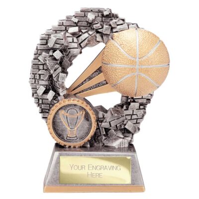 Blast Out Basketball Award Antique Silver & Gold120mm RF25089A