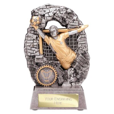 Blast Out Football Goalkeeper Award Antique Silver & Gold  160mm RF25092A