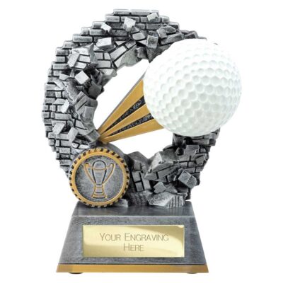 Blast Out Golf Ball Resin Award Antique Silver 140mm RF25193B