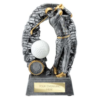 Blast Out Golf Male Resin Award Antique Silver 190mm RF25194B