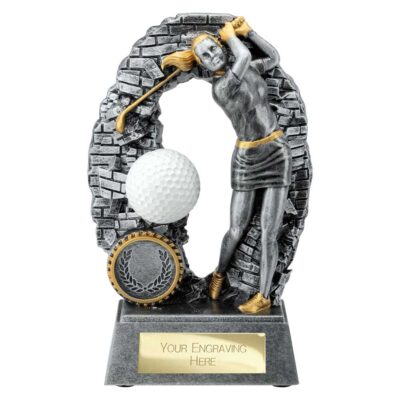 Blast Out Golf Female Resin Award Antique Silver 160mm RF25195A