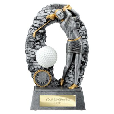 Blast Out Golf Female Resin Award Antique Silver 190mm RF25195B