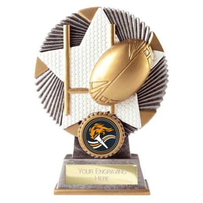 Pulse Star Rugby Award Antique Silver & Gold 135mm RF26018B